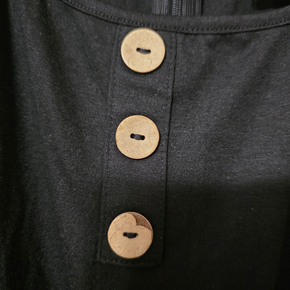 BloomChic Black Buttoned Jumpsuit - Picture 3 of 5